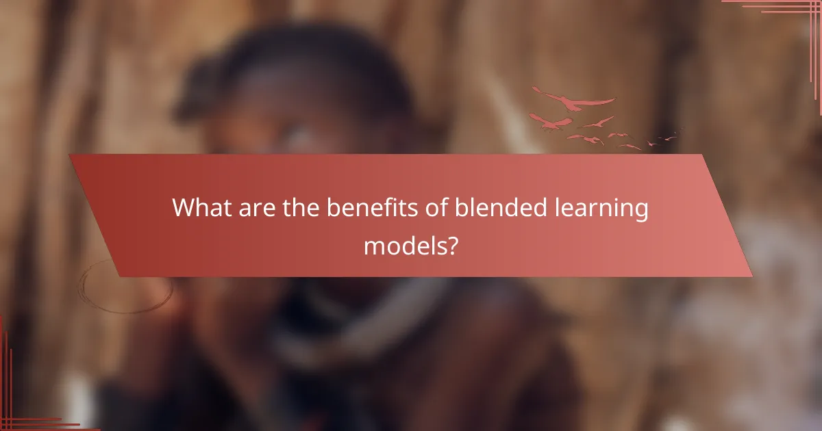 What are the benefits of blended learning models?
