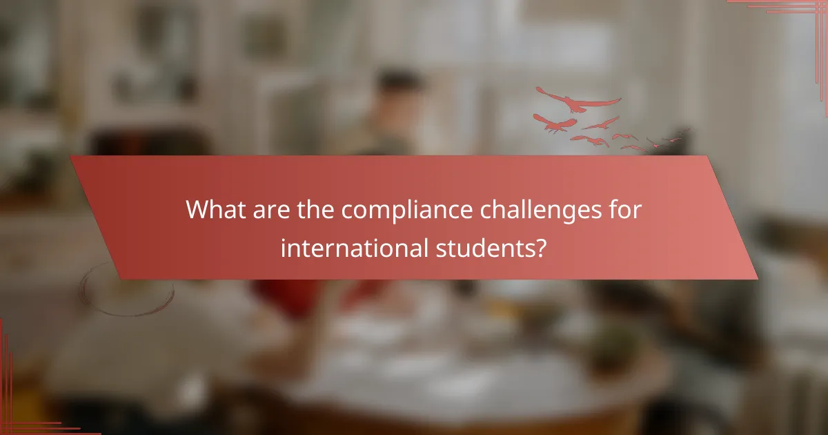 What are the compliance challenges for international students?