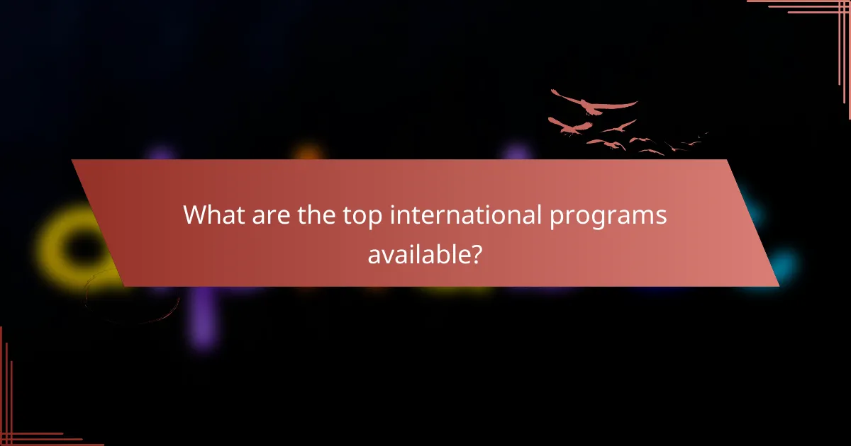 What are the top international programs available?