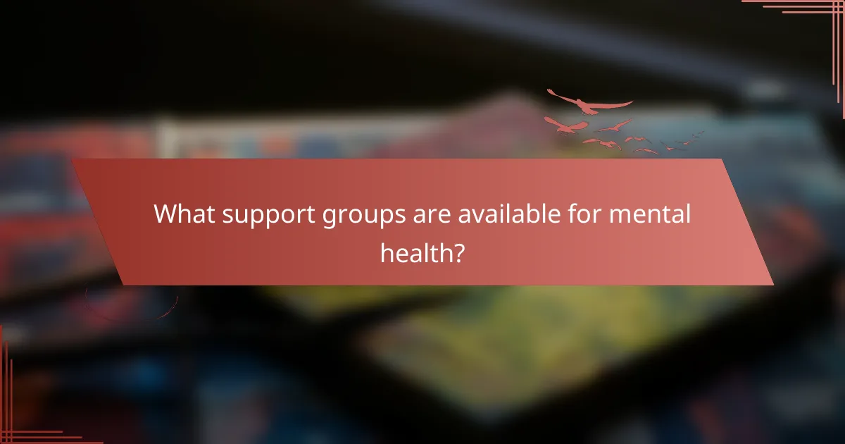 What support groups are available for mental health?