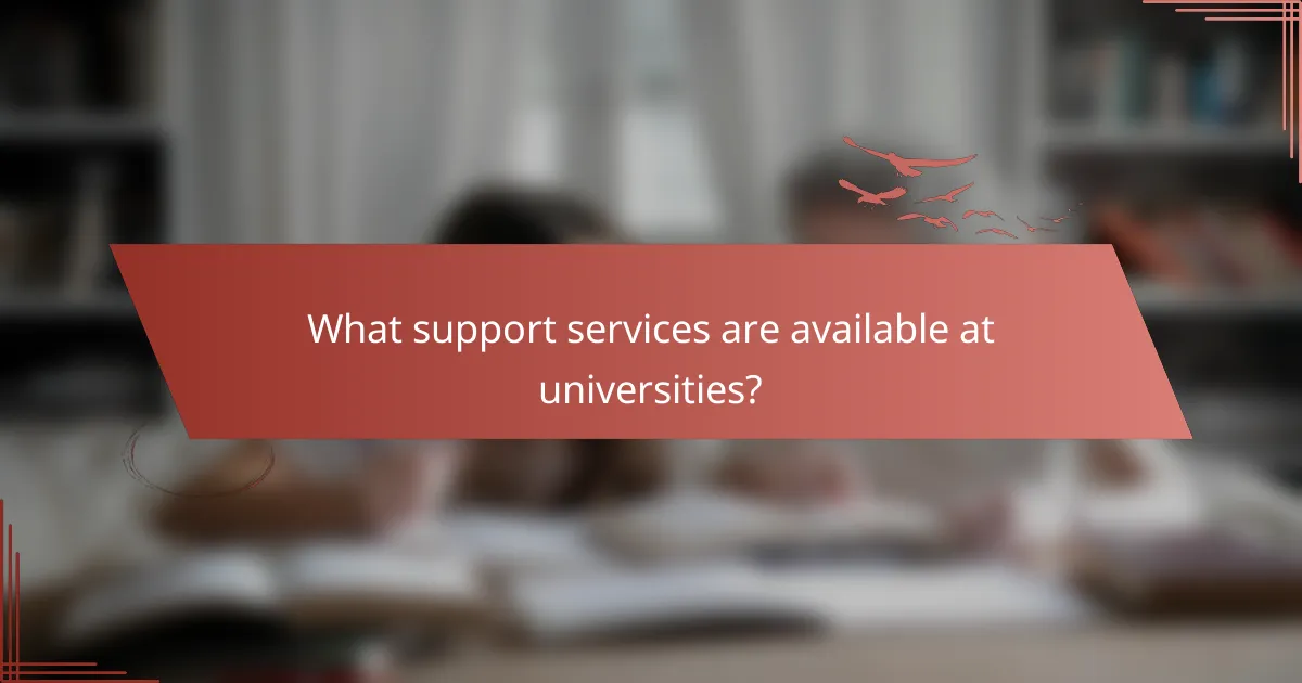 What support services are available at universities?
